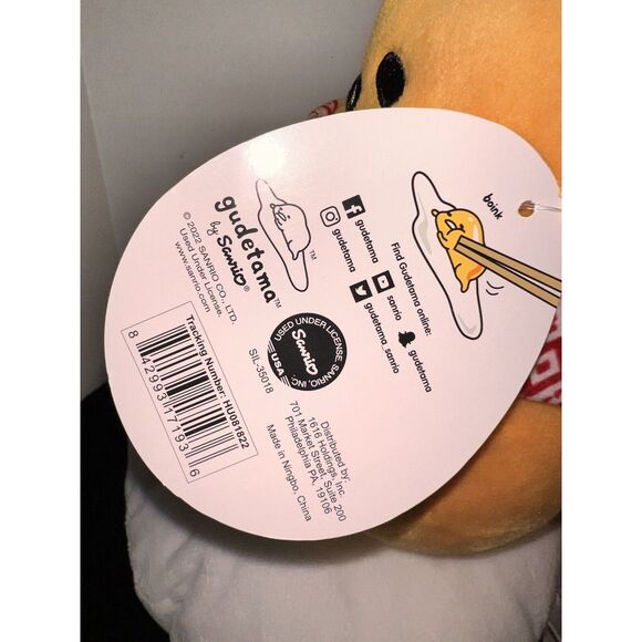 Sanrio Gudetama Winter Scarf Plush Lazy Egg Cuddly Stuffed Plush 8" NWT - Picture 4 of 10